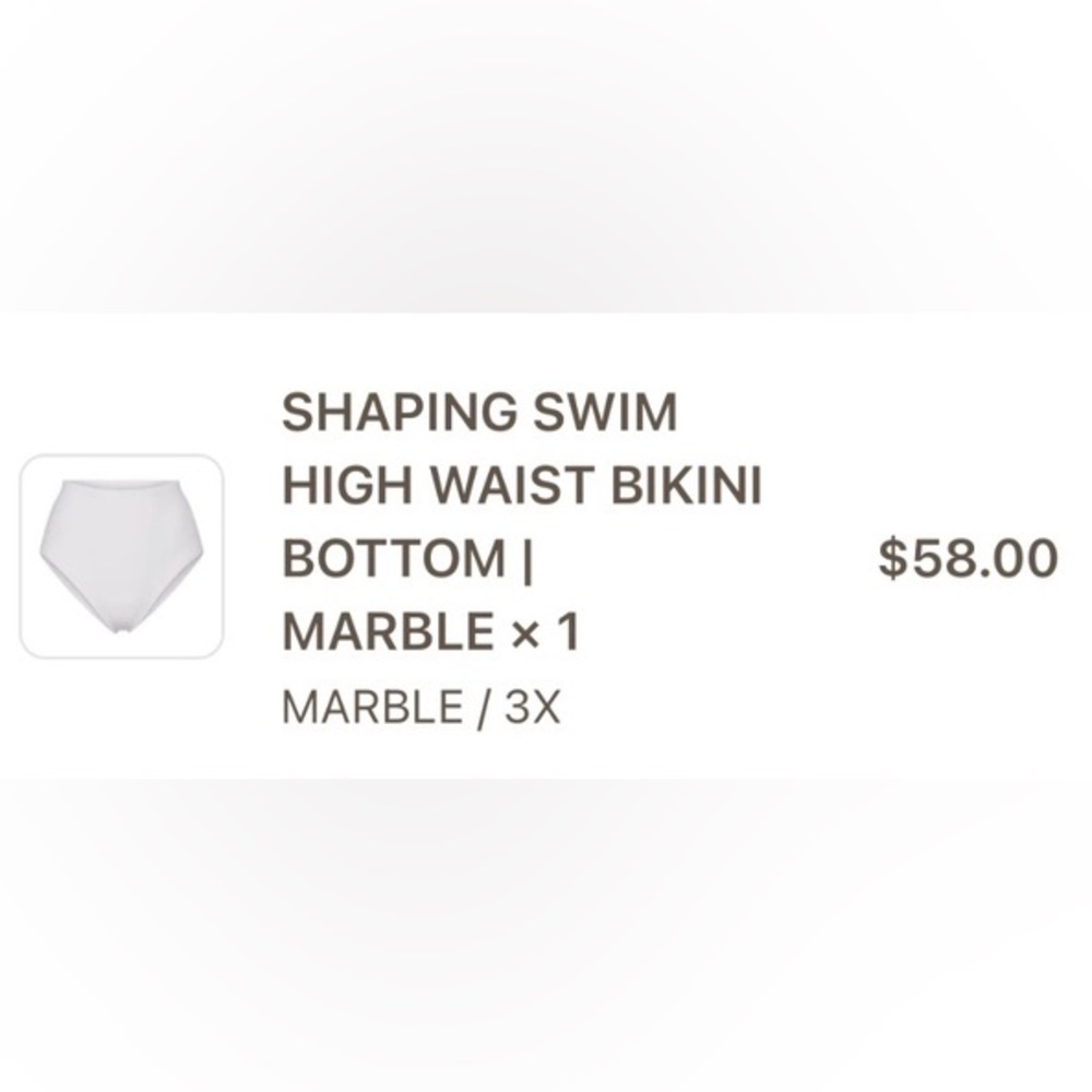 SKIMS SHAPING SWIM HIGH WAIST BIKINI BOTTOM | COLOR: MARBLE | SIZE: 3X